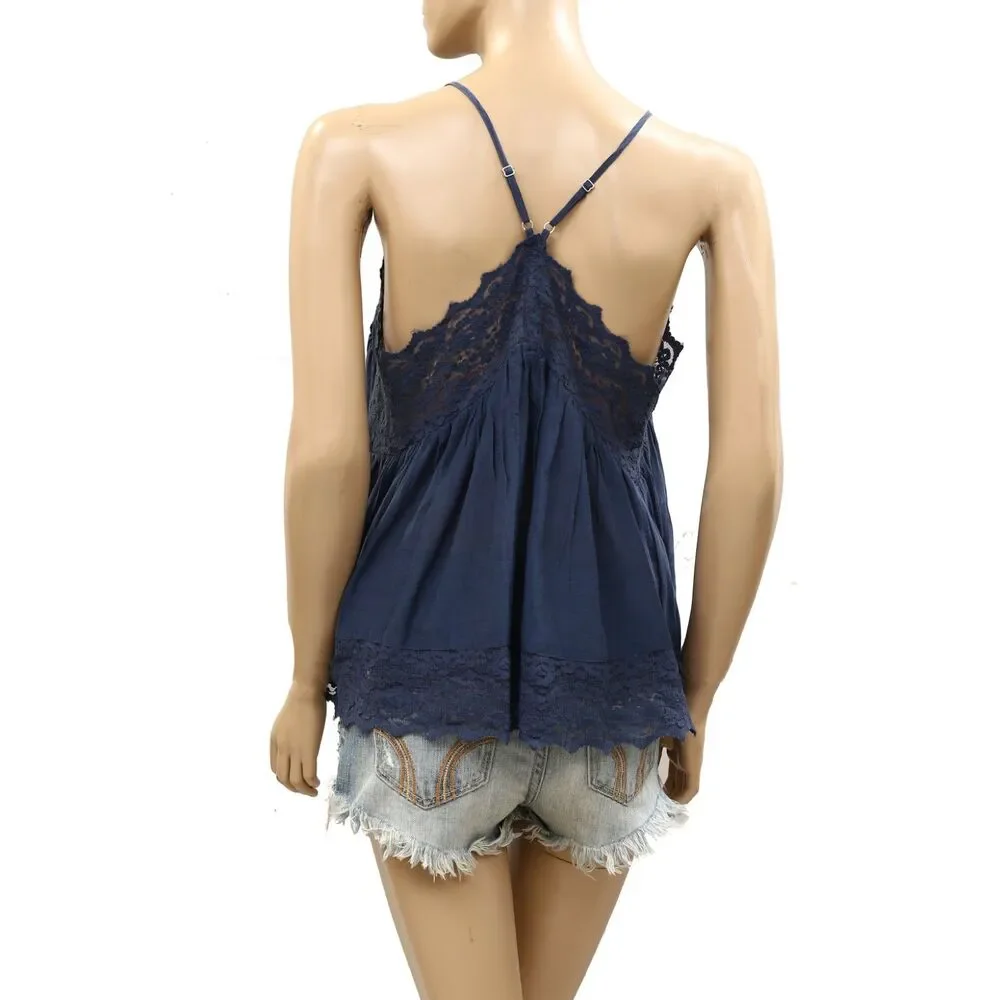 Intimately Free People Fiona Cami Blouse Top Tank Sleeveless Lace Slip M 288980